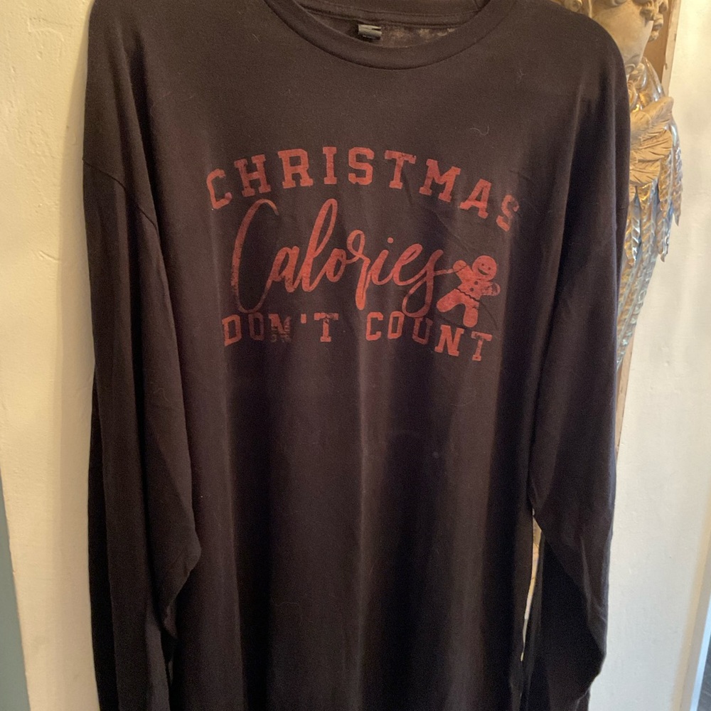 Black Christmas Graphic Long Sleeve Shirt XXL